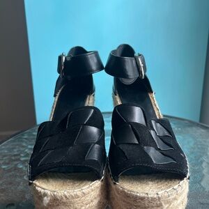 Marc Fisher Black Espadrille Wedges